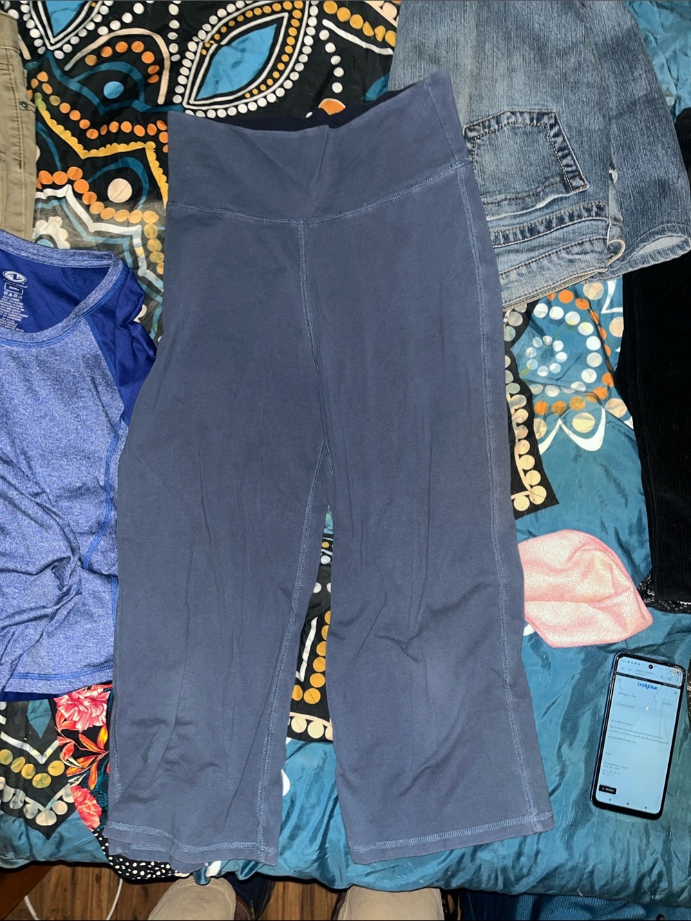Women's Navy Wide-Leg Lounge Pants - BODY BLEU SIZE SMALL WOMAN SLEEPWEAR